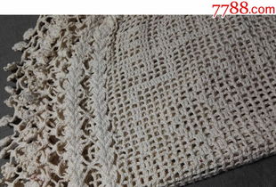 文革純手工鉤花布收音機罩布懷舊收藏